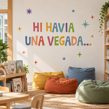Vinils per decorar biblioteques, aules i espais de lectura — Hi havia una vegada