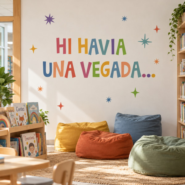 Vinils per decorar biblioteques, aules i espais de lectura — Hi havia una vegada