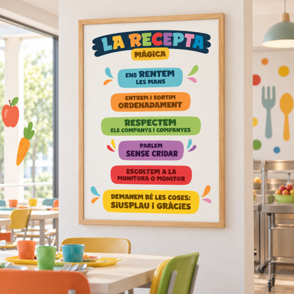 Quadre per a menjadors escolars - La recepta màgica - Decoració per a centres educatius