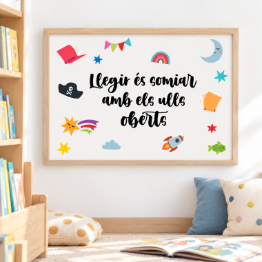 Làmina decorativa per a zones de lectura - Llegir és somiar