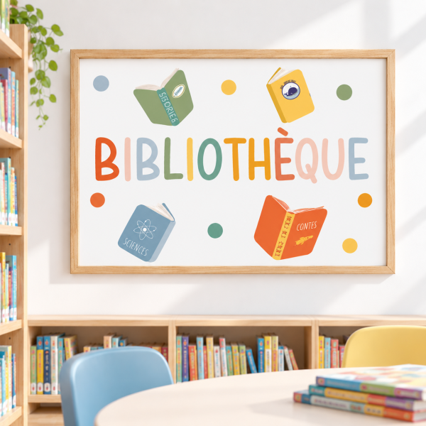 Bibliothèque - Tableau Montessori pour décorer les bibliothèques