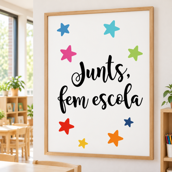 Làmina decorativa per a centres educatius - Junts fem escola