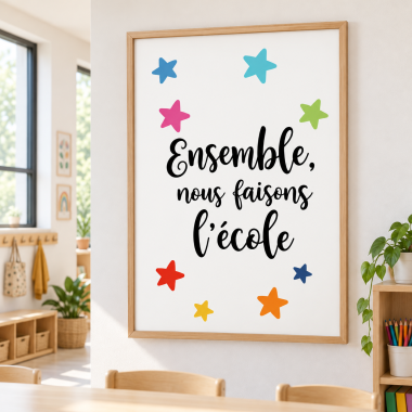 Affiche décorative éducatifs - Ensemble, nous faisons l’école