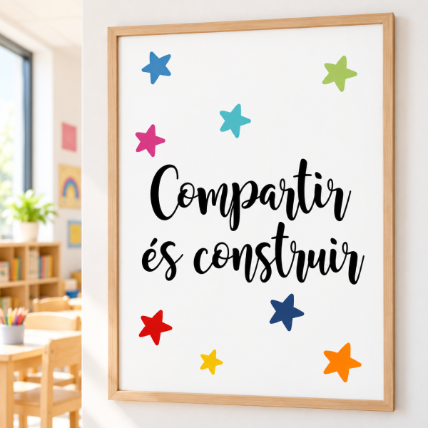 Làmina decorativa per a centres educatius - Compartir és construir