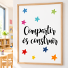 Làmina decorativa per a centres educatius - Compartir és construir