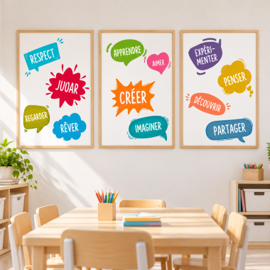 Pack de 3 affiches pour décorer les écoles et instituts - Bulles de motivation