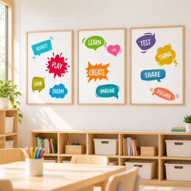 Pack of 3 pictures to decorate schools and institutes - Motivational speech bubbles