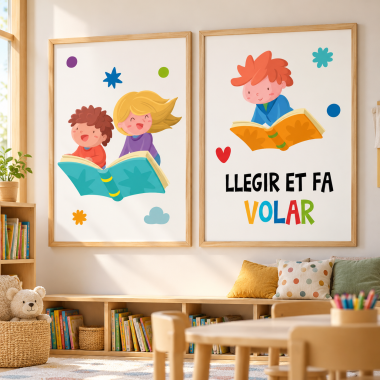 Pack de 2 làmines decoratives per a escoles - El màgic món de la lectura