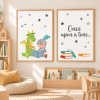 Set of 2 Educational Prints for Schools - Dragon and Knight Reading