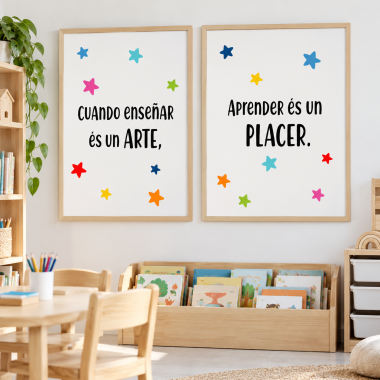 Pack of 2 decorative sheets - When teaching is an art, learning is a pleasure