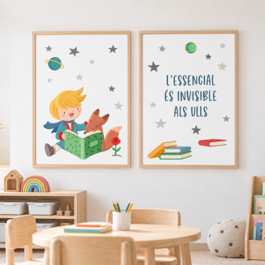 Pack de 2 làmines decoratives - Petit príncep llegint