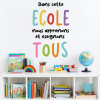Choisissez la langue! Dans cette école nous apprenons - Stickers décoratifs style Montessori