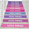 Autocollants personnalisés pour escaliers avec marches en tons lavande | Choisissez vos 10 phrases